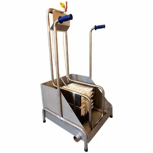 [A00674] Stainless steel boot cleaner with collection tray