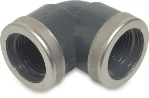 PVC elbow 90°, 1/2" x 3/4"