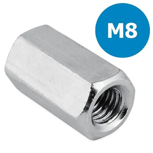 [A02836] Coupling nut M8, stainless steel