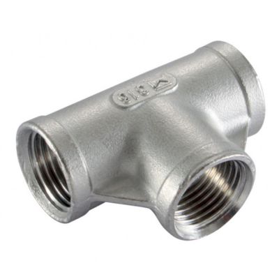 T-pièce inox - 3 X filetage intérieur, 1/2"