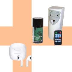 Promotion package: On purchase of 1 dispenser + 1 bus Mouch&rsquo;Clac, 250 ml, + 1 x free Earbuds