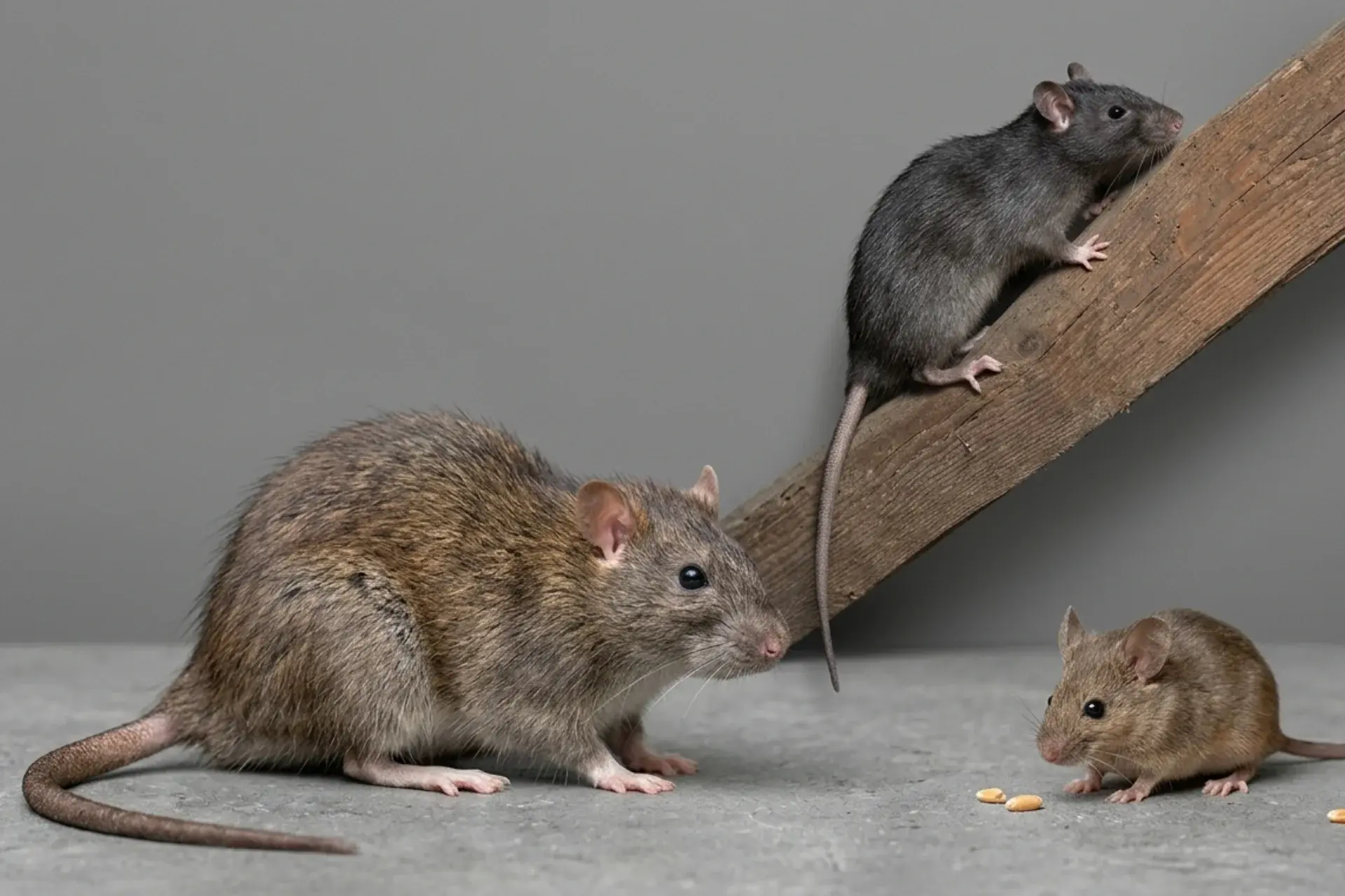 Bruine rat, zwarte rat en huismus