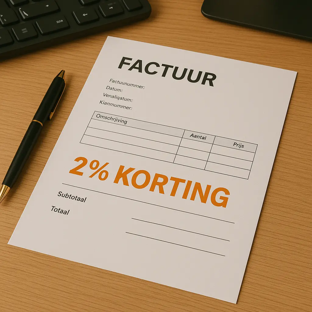 2% directe korting op factuur