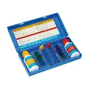 Swimming pool test kit, pH and Cl test bottles