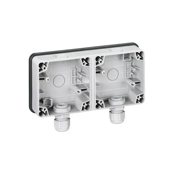 Opbouwdoos dubbel waterdicht horizontaal Plexo 66