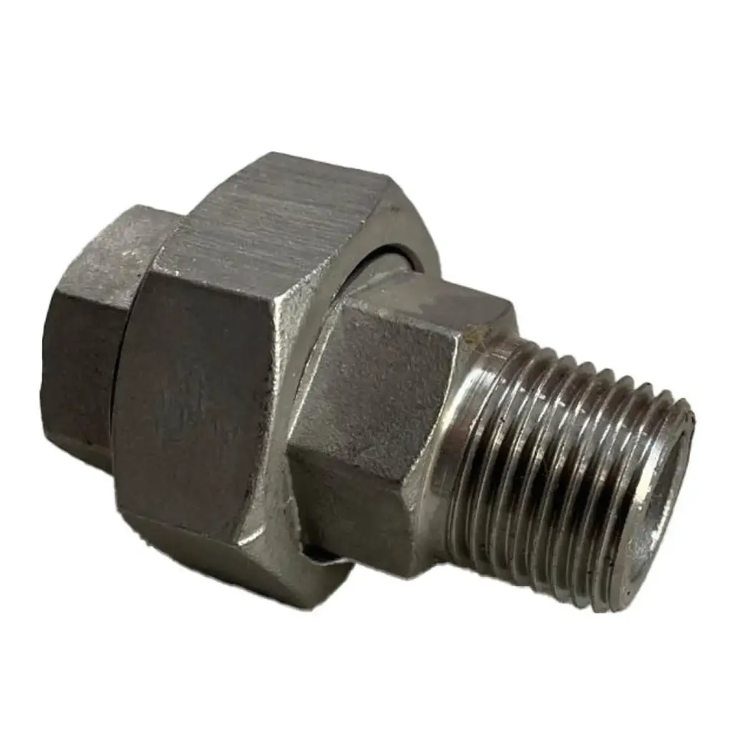 Raccord union en inox avec joint plat -  filetage extérieur X filetage intérieur, 1/2"