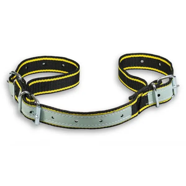Adjustable anti-splay sitting strap in reinforced leather, 40 mm wide