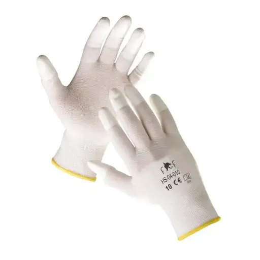 Nylon gloves with PU fingertip coating