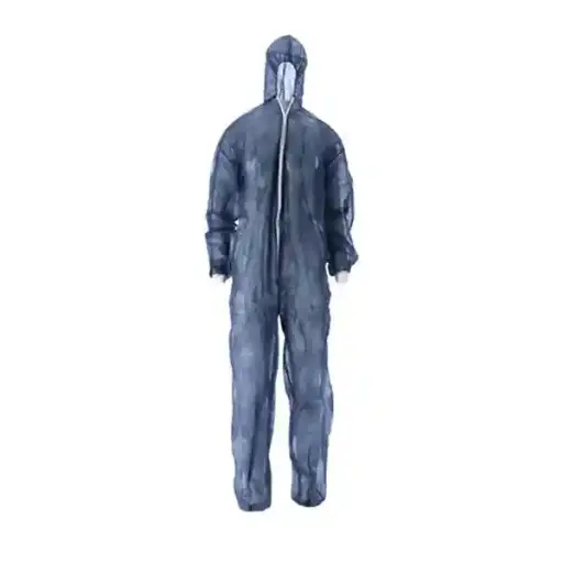 Blue disposable non-woven overall