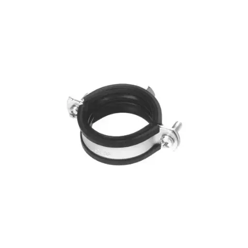 Stainless steel pipe clamp with rubber insert