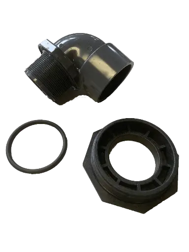 [A01442] Elbow PVC with adapter, 4" X 63 mm