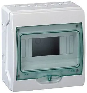 [A01554] Coffret à fusibles avec porte transparente, 8 modules