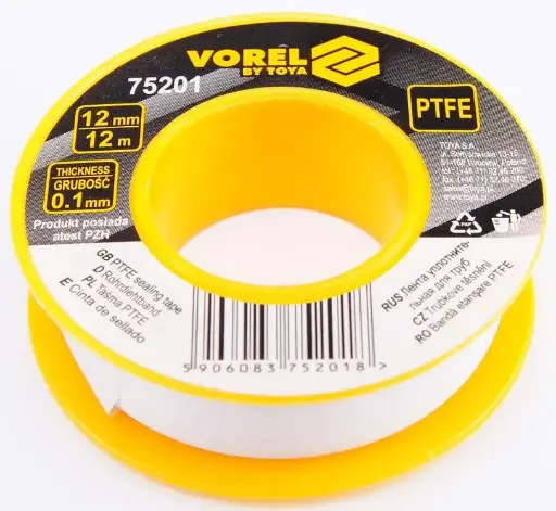 [A01833] Teflon tape roll, 12 m X 12 mm X 0.1 mm