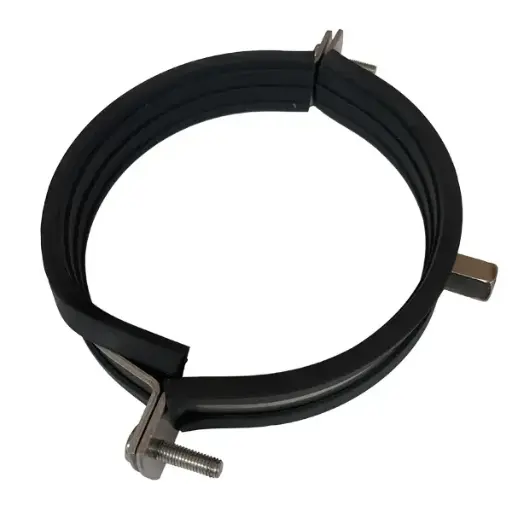 [A01992-164] Stainless steel pipe clamp with rubber insert, 133 - 140 mm 16/4"