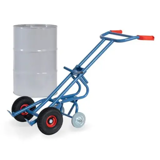 [A02441] Vatensteekwagen met 2 steunwielen en luchtbanden, 300 kg
